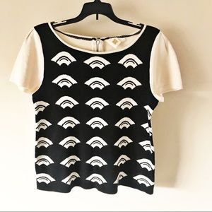 Anthropologie HWR Art Deco Cream Black Swe…